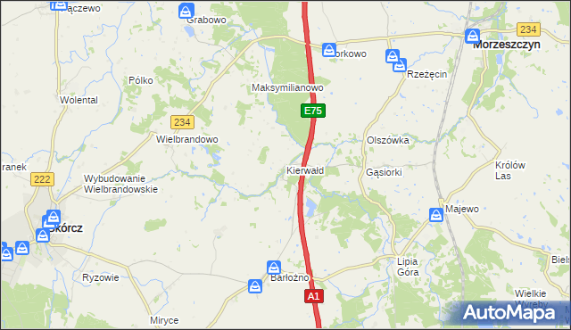 mapa Kierwałd, Kierwałd na mapie Targeo