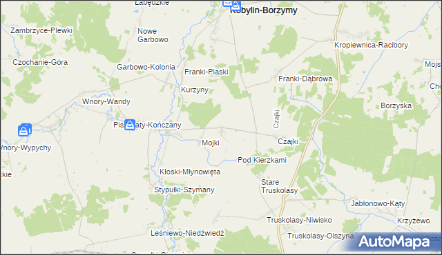 mapa Kierzki gmina Kobylin-Borzymy, Kierzki gmina Kobylin-Borzymy na mapie Targeo