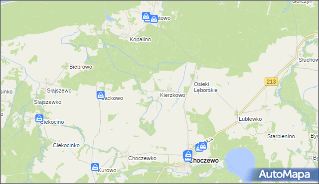 mapa Kierzkowo gmina Choczewo, Kierzkowo gmina Choczewo na mapie Targeo