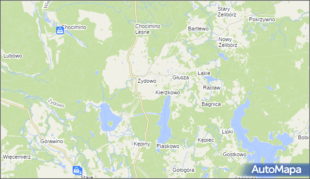 mapa Kierzkowo gmina Polanów, Kierzkowo gmina Polanów na mapie Targeo