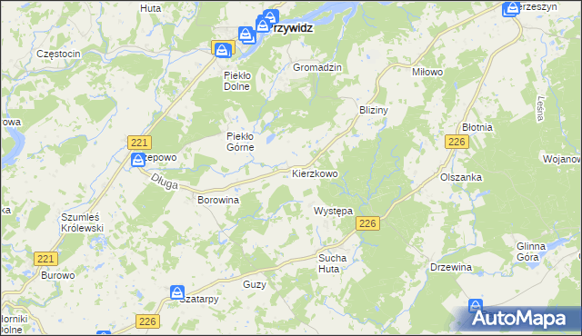 mapa Kierzkowo gmina Przywidz, Kierzkowo gmina Przywidz na mapie Targeo