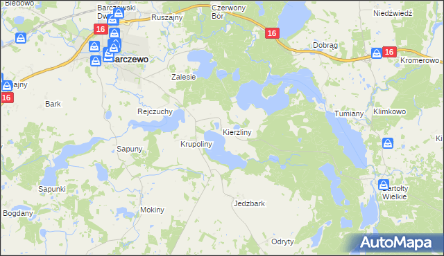 mapa Kierzliny, Kierzliny na mapie Targeo