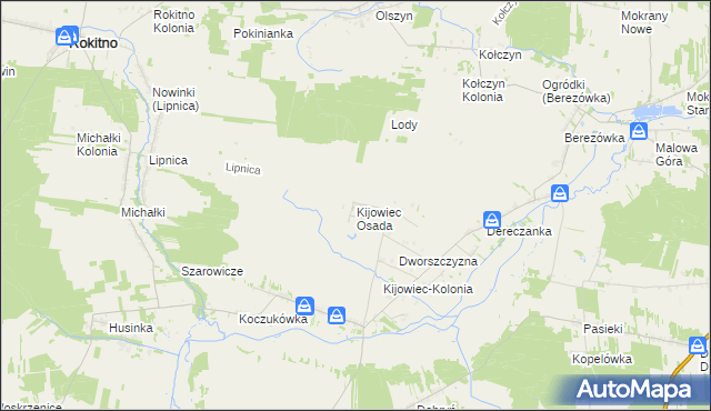 mapa Kijowiec Osada, Kijowiec Osada na mapie Targeo