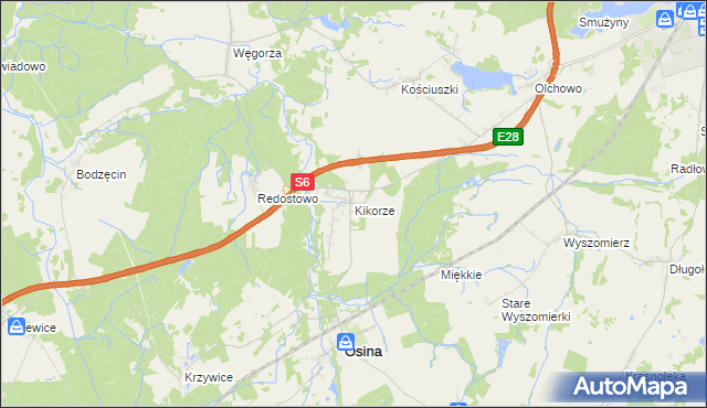 mapa Kikorze, Kikorze na mapie Targeo