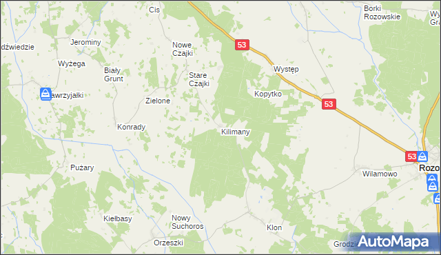 mapa Kilimany, Kilimany na mapie Targeo