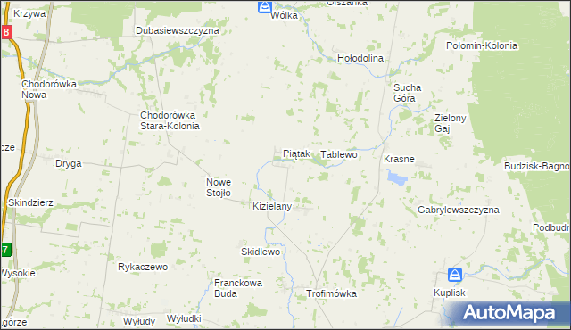mapa Kizielewszczyzna, Kizielewszczyzna na mapie Targeo