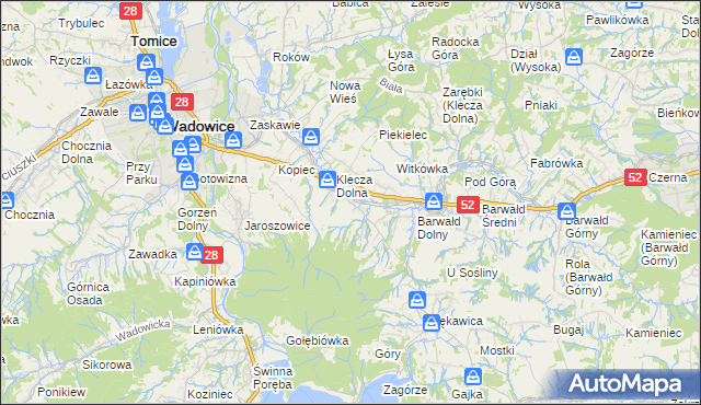 mapa Klecza Górna, Klecza Górna na mapie Targeo