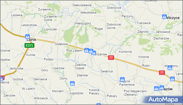 mapa Kleczanów, Kleczanów na mapie Targeo
