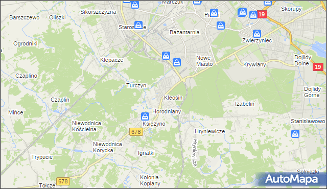 mapa Kleosin, Kleosin na mapie Targeo