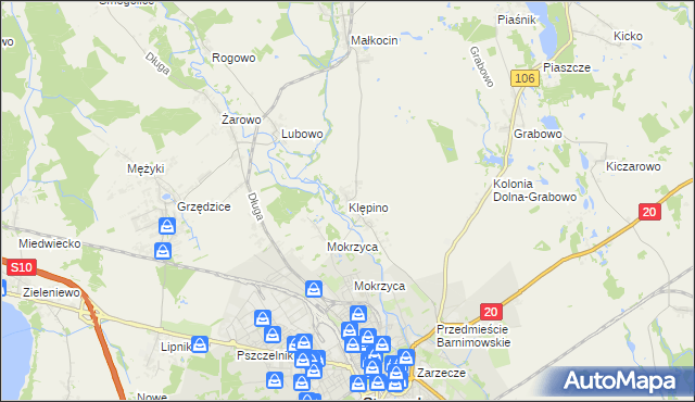 mapa Klępino, Klępino na mapie Targeo