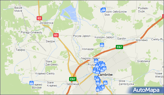 mapa Klimasze, Klimasze na mapie Targeo