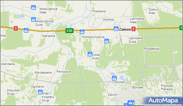 mapa Kłoda Duża, Kłoda Duża na mapie Targeo