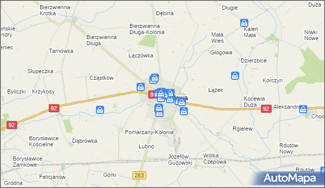 mapa Kłodawa powiat kolski, Kłodawa powiat kolski na mapie Targeo