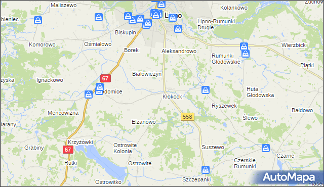 mapa Kłokock, Kłokock na mapie Targeo