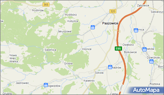 mapa Kłonice, Kłonice na mapie Targeo