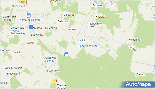 mapa Klonownica-Plac, Klonownica-Plac na mapie Targeo