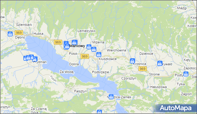 mapa Kluszkowce, Kluszkowce na mapie Targeo