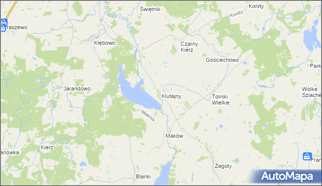mapa Klutajny, Klutajny na mapie Targeo