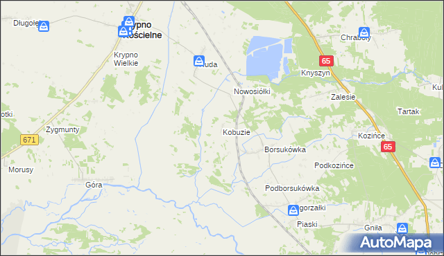 mapa Kobuzie gmina Dobrzyniewo Duże, Kobuzie gmina Dobrzyniewo Duże na mapie Targeo