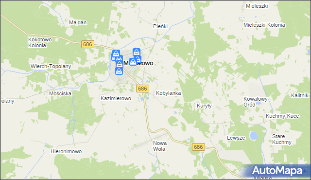 mapa Kobylanka gmina Michałowo, Kobylanka gmina Michałowo na mapie Targeo