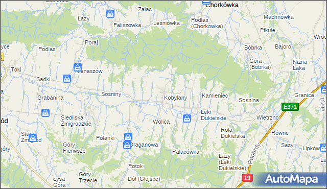 mapa Kobylany gmina Chorkówka, Kobylany gmina Chorkówka na mapie Targeo