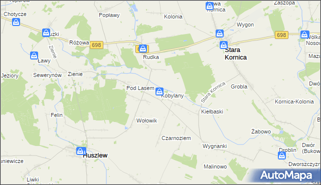 mapa Kobylany gmina Stara Kornica, Kobylany gmina Stara Kornica na mapie Targeo