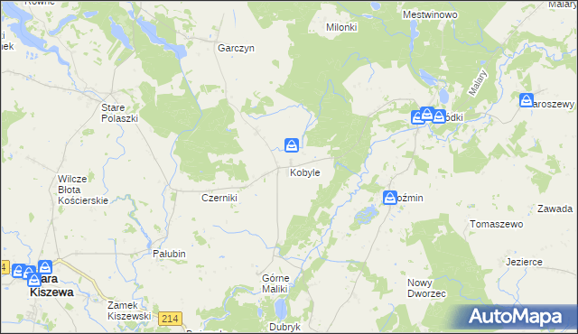 mapa Kobyle gmina Stara Kiszewa, Kobyle gmina Stara Kiszewa na mapie Targeo