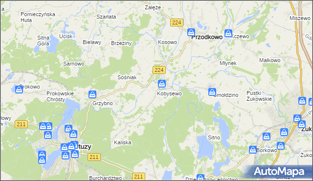 mapa Kobysewo, Kobysewo na mapie Targeo