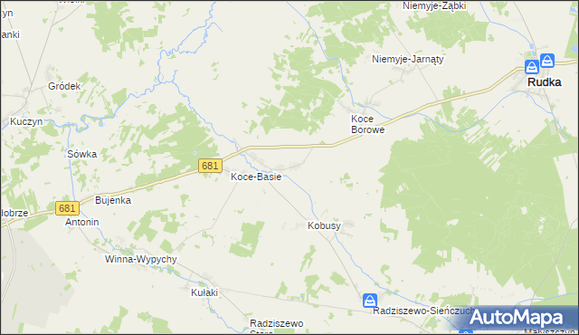 mapa Koce-Schaby, Koce-Schaby na mapie Targeo