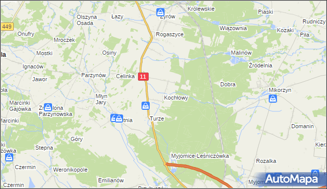mapa Kochłowy, Kochłowy na mapie Targeo