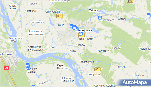 mapa Kochów gmina Maciejowice, Kochów gmina Maciejowice na mapie Targeo