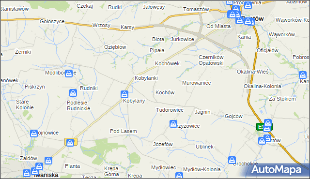 mapa Kochów gmina Opatów, Kochów gmina Opatów na mapie Targeo