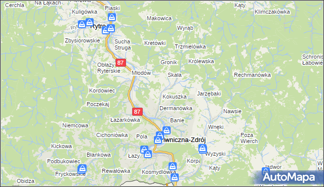 mapa Kokuszka, Kokuszka na mapie Targeo