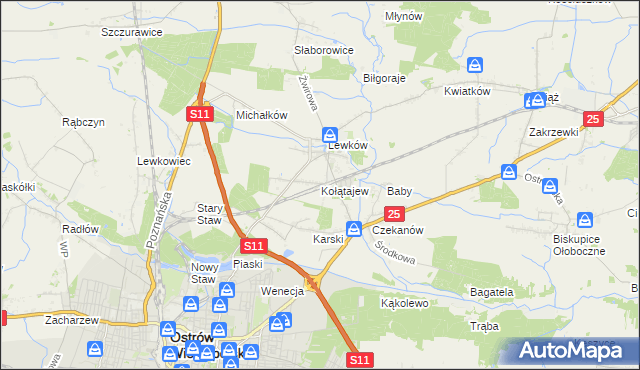 mapa Kołątajew, Kołątajew na mapie Targeo