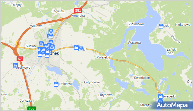 mapa Kołatek, Kołatek na mapie Targeo