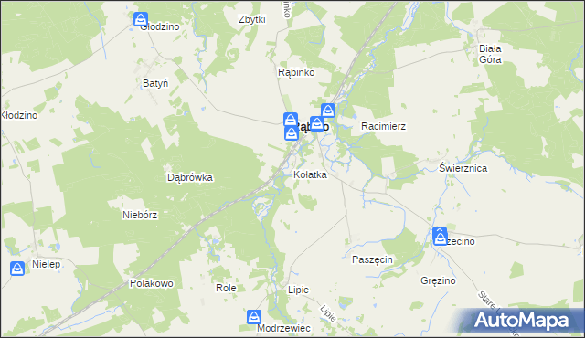 mapa Kołatka gmina Rąbino, Kołatka gmina Rąbino na mapie Targeo