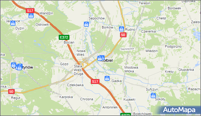 mapa Kołbiel, Kołbiel na mapie Targeo
