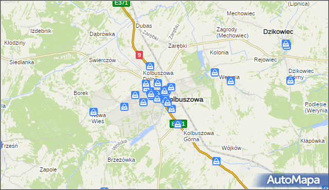 mapa Kolbuszowa, Kolbuszowa na mapie Targeo