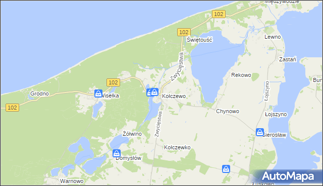 mapa Kołczewo, Kołczewo na mapie Targeo