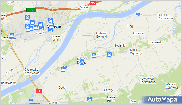 mapa Kolno gmina Chełmno, Kolno gmina Chełmno na mapie Targeo