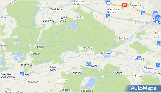 mapa Kołoczek, Kołoczek na mapie Targeo