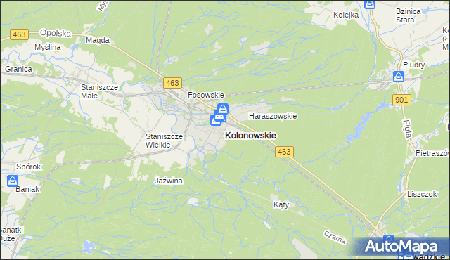 mapa Kolonowskie, Kolonowskie na mapie Targeo