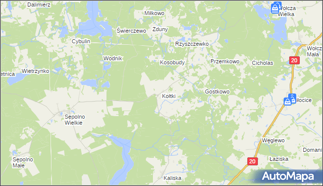 mapa Kołtki, Kołtki na mapie Targeo