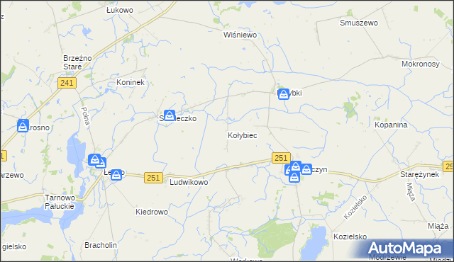 mapa Kołybiec, Kołybiec na mapie Targeo