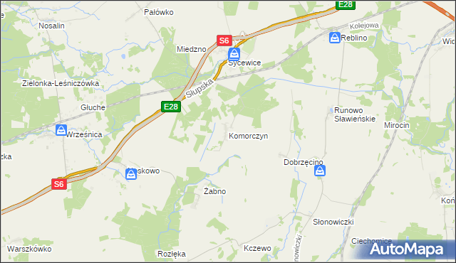 mapa Komorczyn, Komorczyn na mapie Targeo