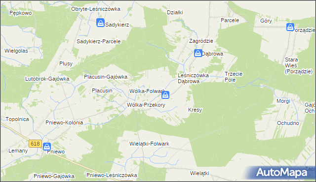 mapa Komorowo gmina Rząśnik, Komorowo gmina Rząśnik na mapie Targeo