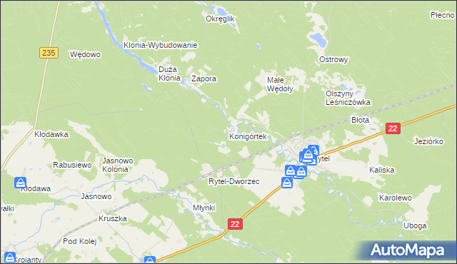 mapa Konigórtek, Konigórtek na mapie Targeo