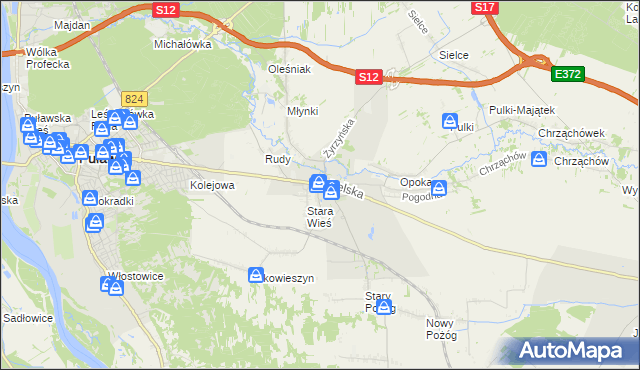 mapa Końskowola, Końskowola na mapie Targeo