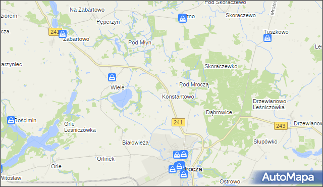 mapa Konstantowo gmina Mrocza, Konstantowo gmina Mrocza na mapie Targeo