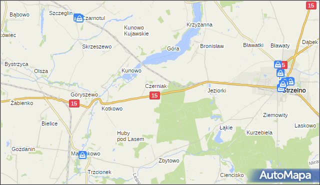 mapa Kopce gmina Mogilno, Kopce gmina Mogilno na mapie Targeo